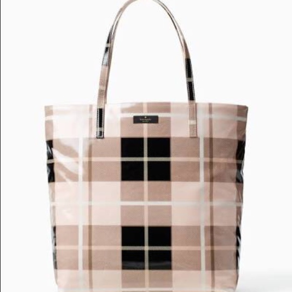 Kate spade brand new DAYCATION Pink Plaid Shopper